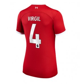 Liverpool Virgil van Dijk #4 Replika Hjemmebanetrøje Dame 2023-24 Kortærmet